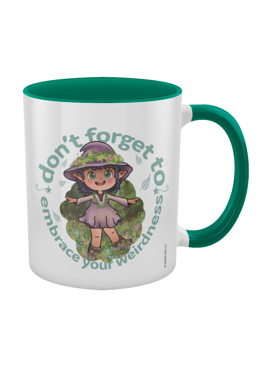 Kooky Witch Embrace Your Inner Weirdness Green Inner 2-Tone Mug