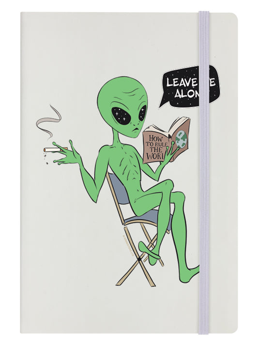 Alien Leave Me Alone Cream A5 Hard Cover Notebook