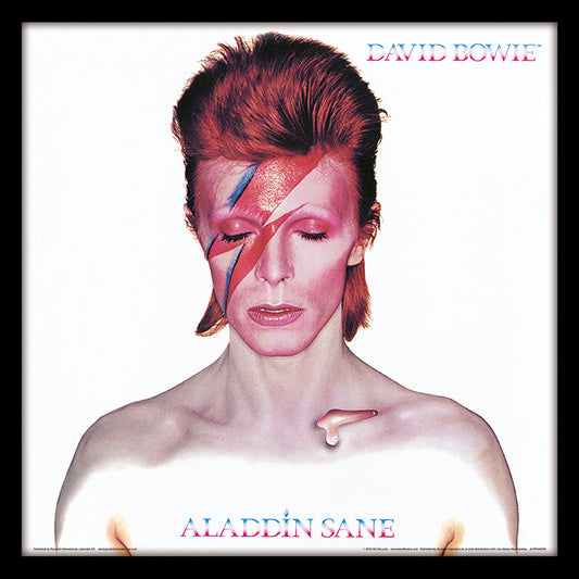 David Bowie (Aladdin Sane) 12" Album Cover Framed Print