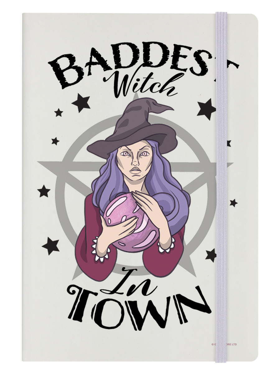 Baddest Witch In Town Cream A5 Hard Cover Notebook