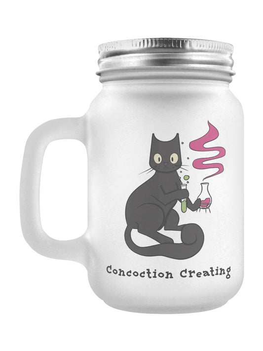 Spooky Cat Concoction Creating Frosted Mason Jar