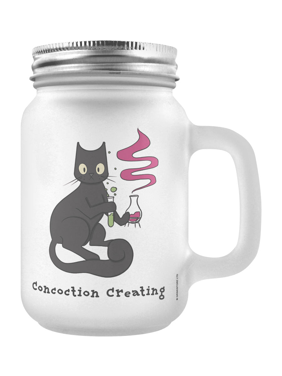 Spooky Cat Concoction Creating Frosted Mason Jar