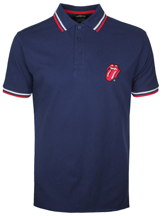 Rolling Stones Classic Tongue Men's Navy Blue Polo Shirt