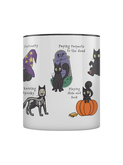 Behaviour Of A Spooky Cat Black Inner 2-Tone Mug