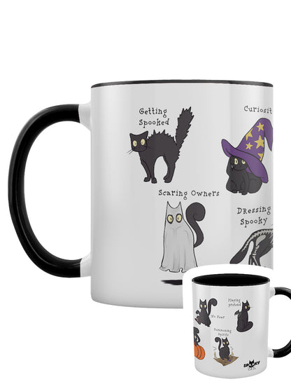 Behaviour Of A Spooky Cat Black Inner 2-Tone Mug