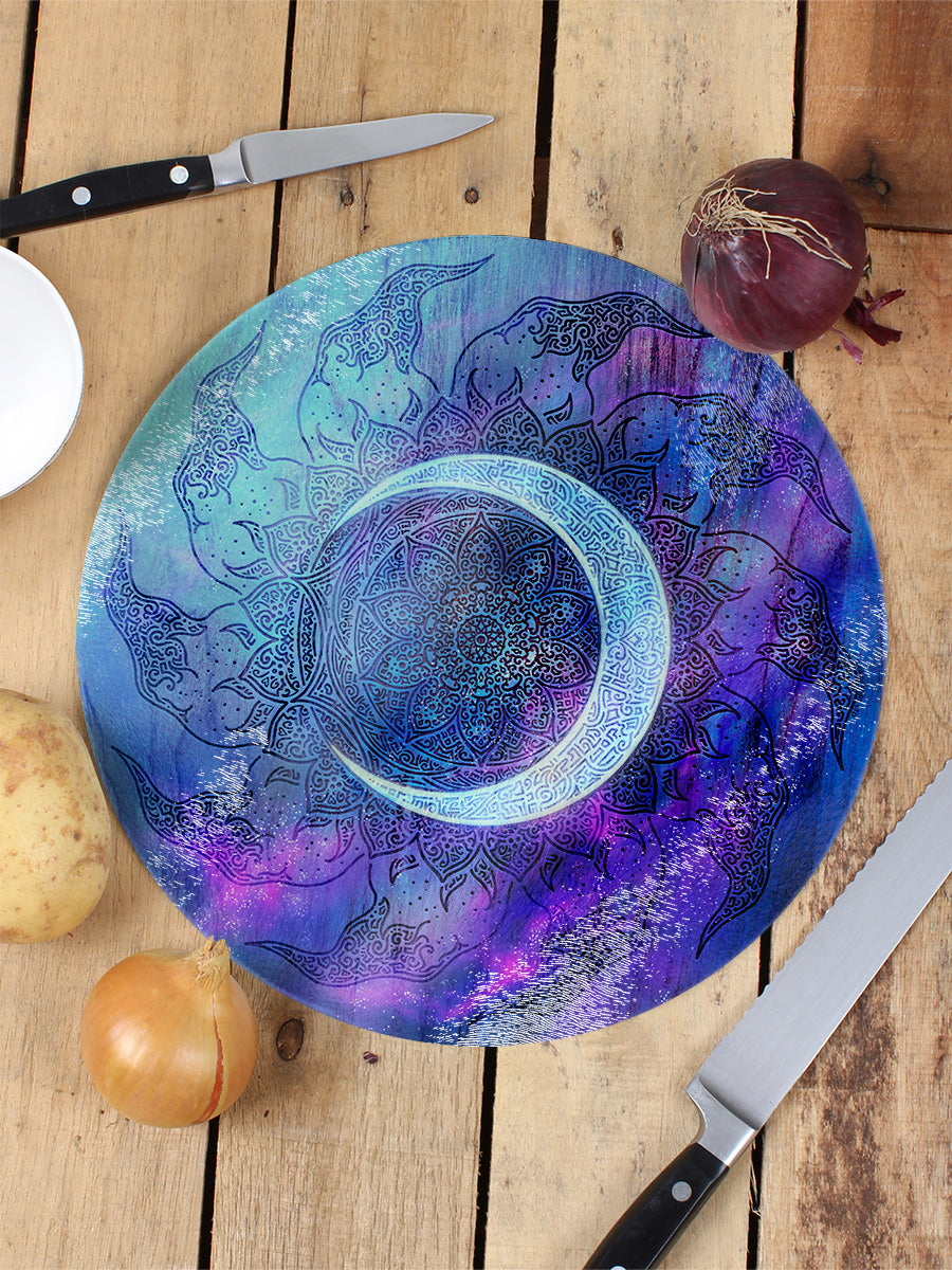 Twilight Mandala Glass Chopping Board