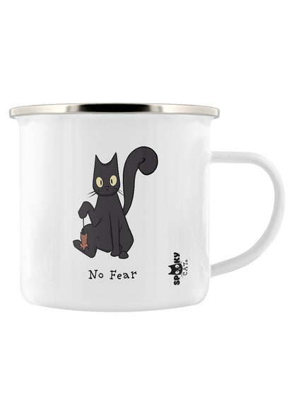 Spooky Cat - Getting Spooked, Concoction Creating & No Fear Enamel Mug