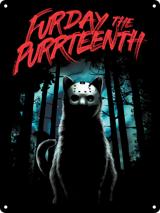 Horror Cats Furday The Purrteenth Mini Tin Sign