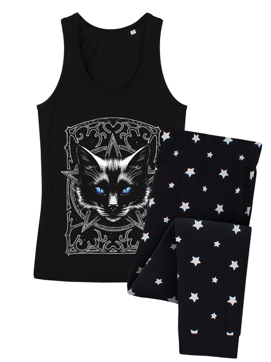 Pentacle Cat Ladies Long Pyjama Set