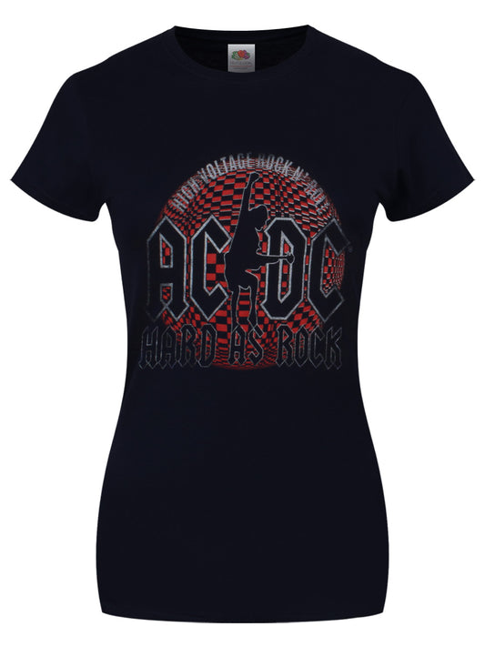 AC/DC Hard As Rock Ladies Navy Blue T-Shirt