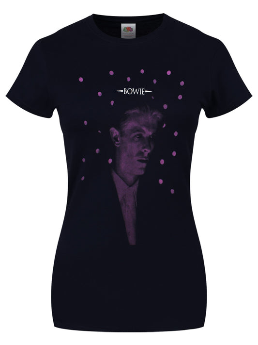 David Bowie Dots Ladies Navy Blue T-Shirt