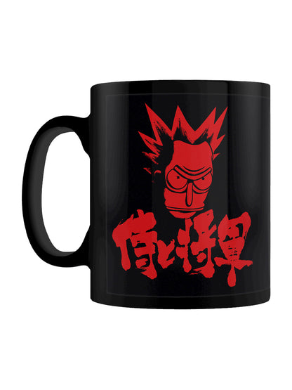 Rick and Morty Samurai Spray Black Coffee Mug