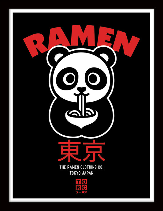 The Original Ramen Company (Panda) Black Wooden Framed Poster