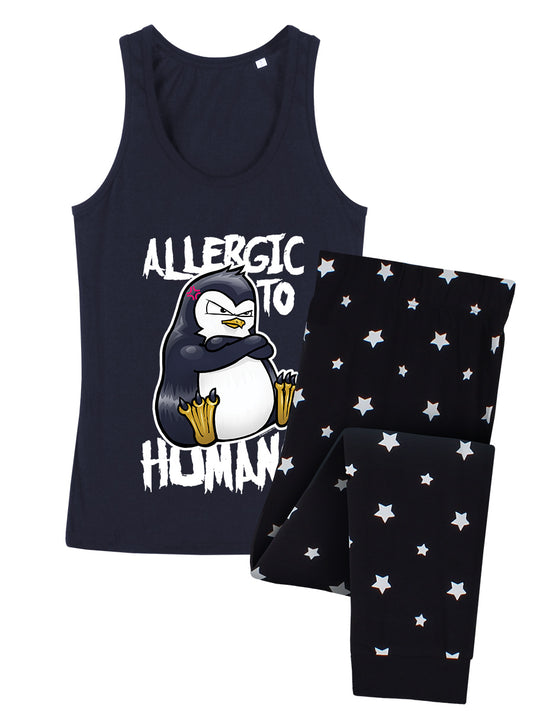 Psycho Penguin Allergic To Humans Ladies Long Pyjama Set