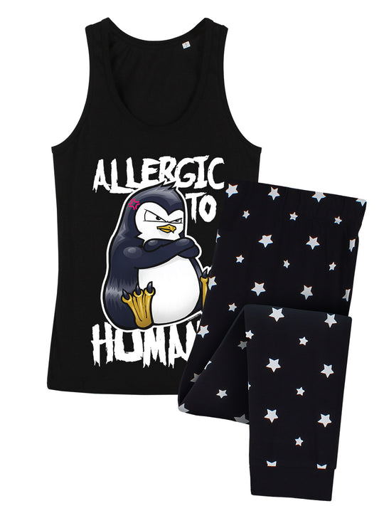 Psycho Penguin Allergic To Humans Ladies Long Pyjama Set