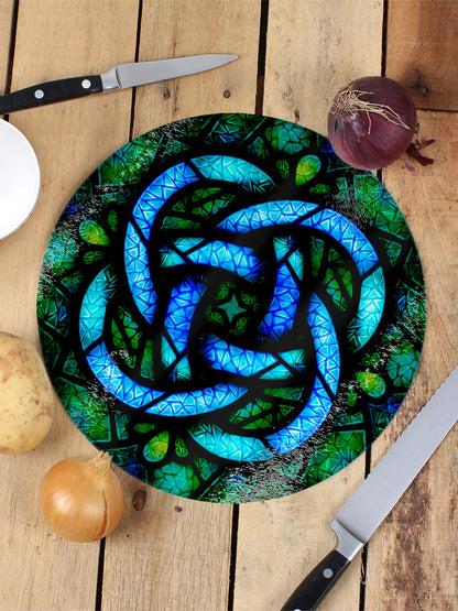 Stained Glass Infinite Loop Glass Chopping Board