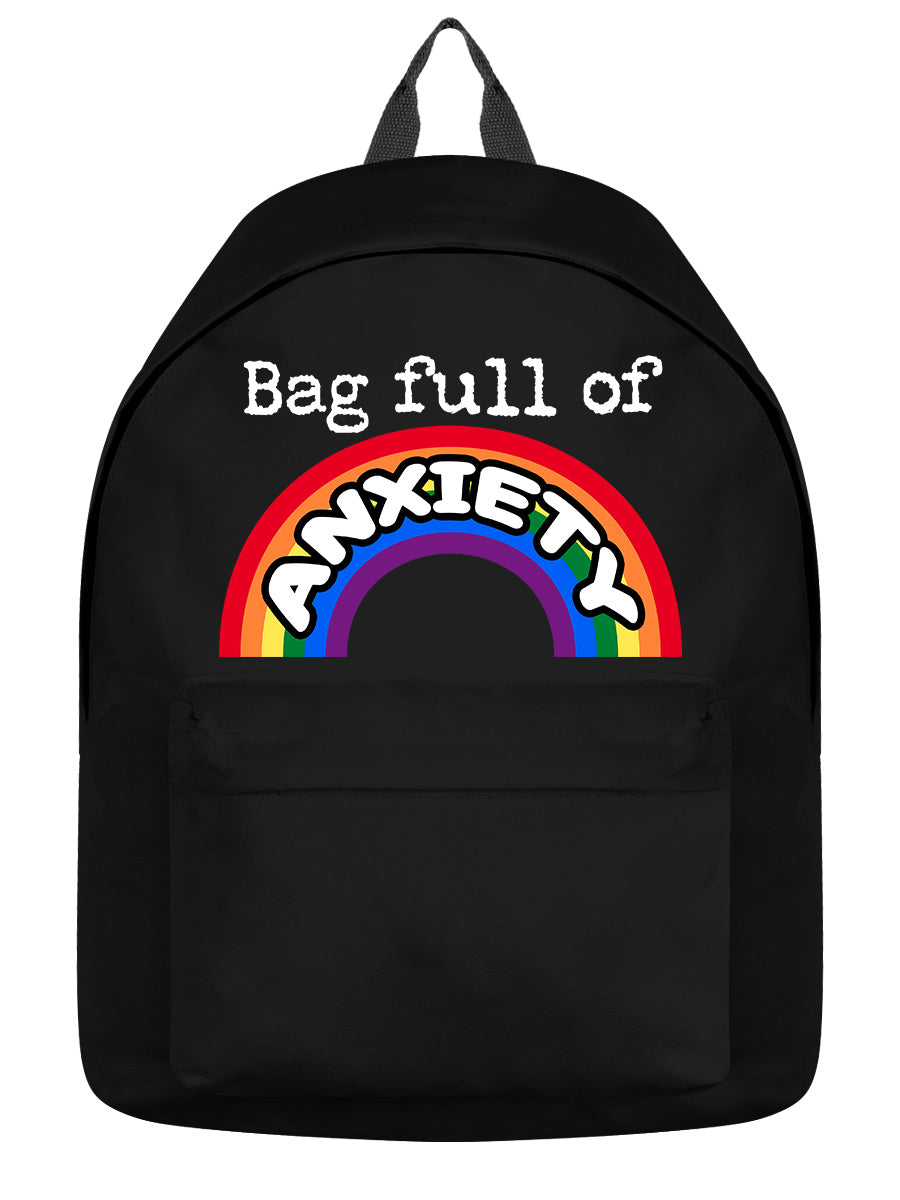 Bag Full of Anxiety Rainbow Black Backpack