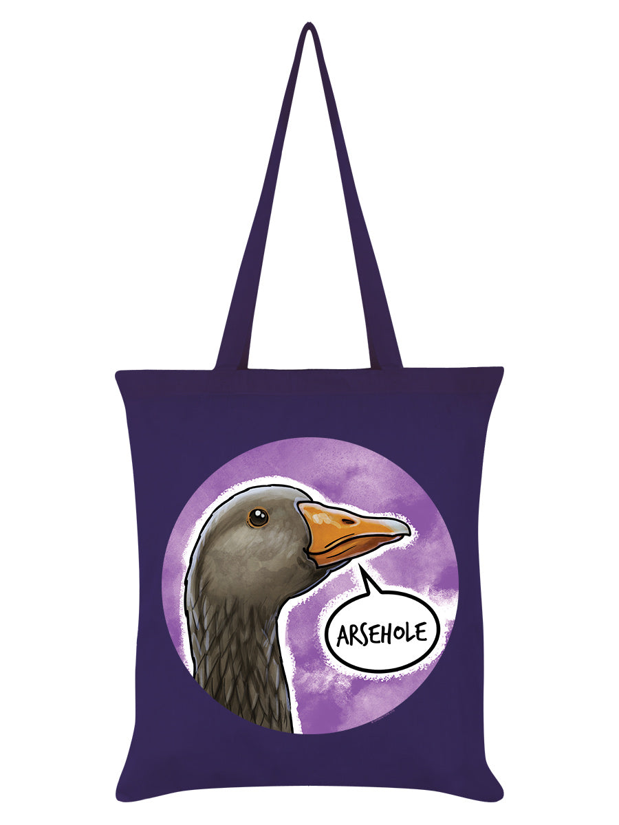 Cute But Abusive Goose - Arsehole Purple Tote Bag