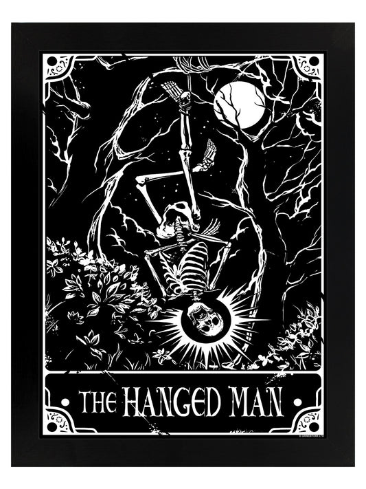 Deadly Tarot - The Hanged Man Black Wooden Framed Print