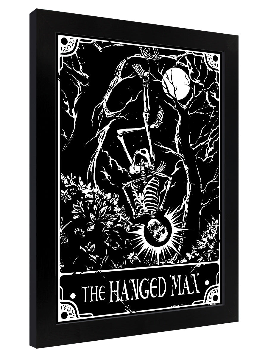 Deadly Tarot - The Hanged Man Black Wooden Framed Print