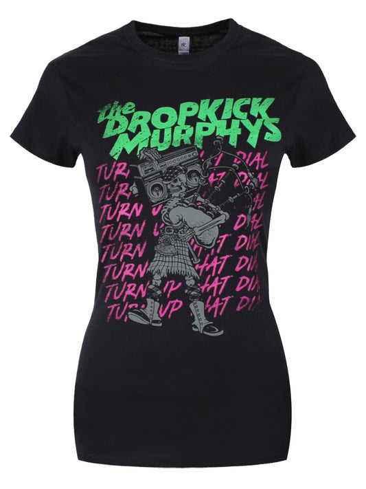 Dropkick Murphys Skelly Repeat Ladies Black T-Shirt