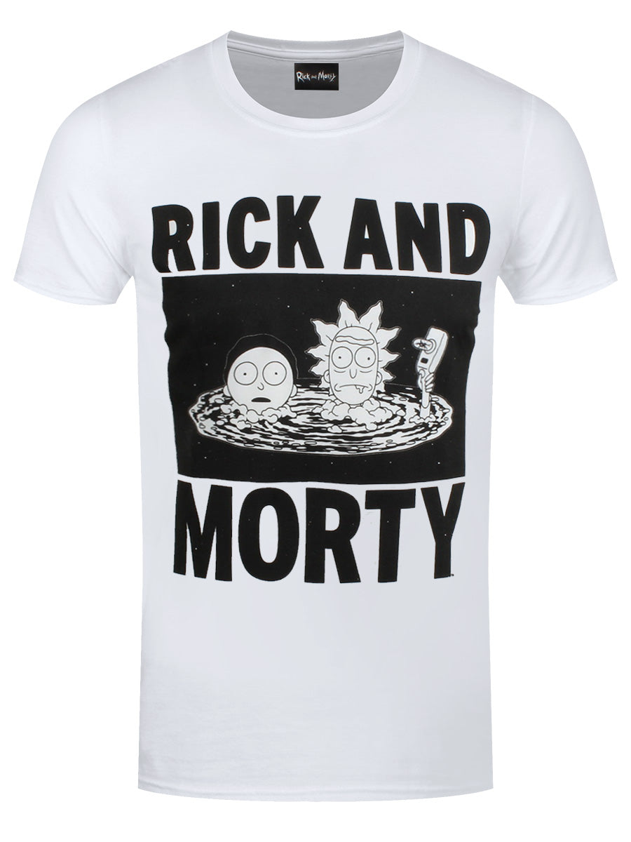 Rick And Morty Black And White Men's White T-Shirt