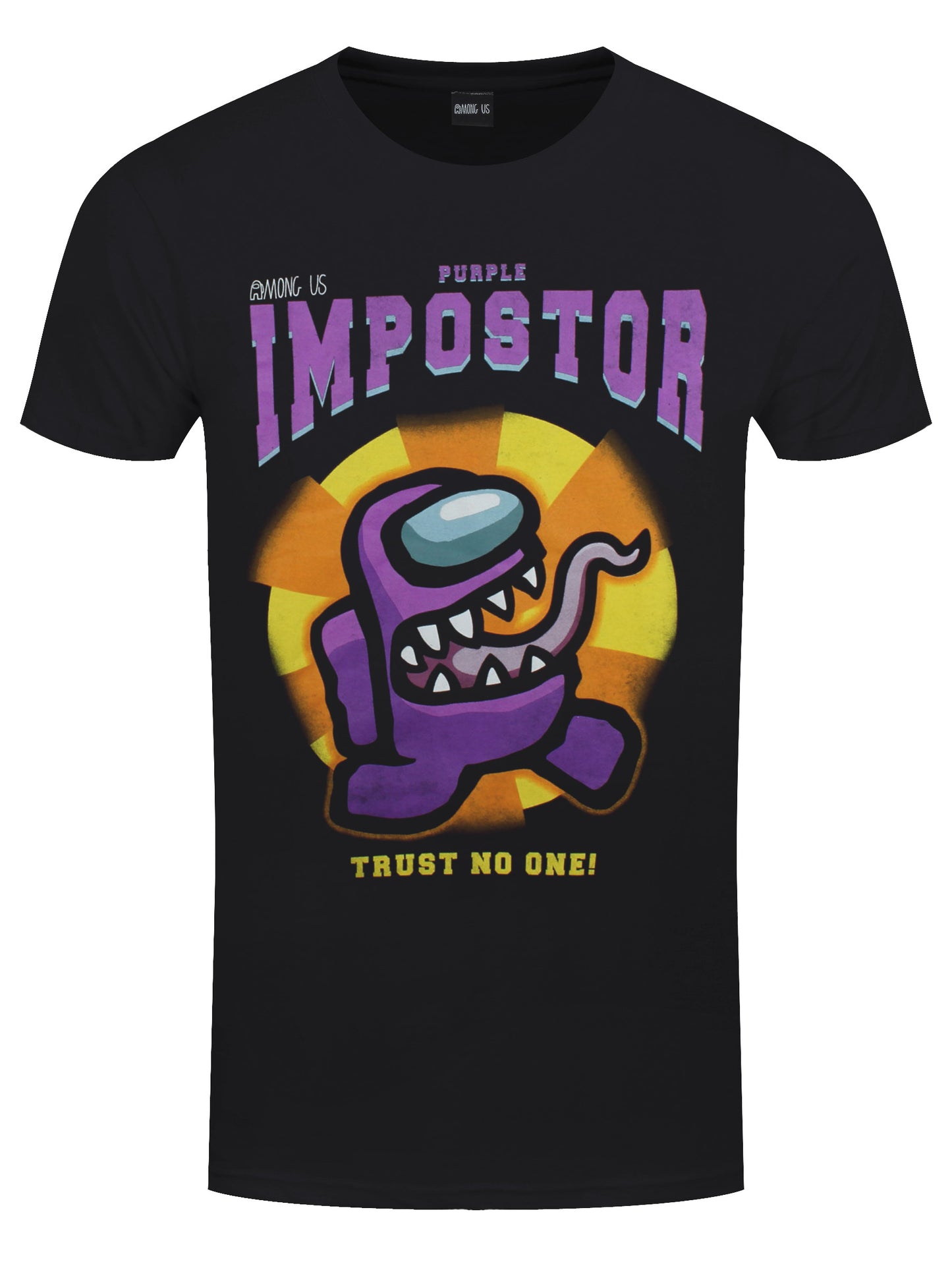 Among Us Purple Impostor Men's Black T-Shirt