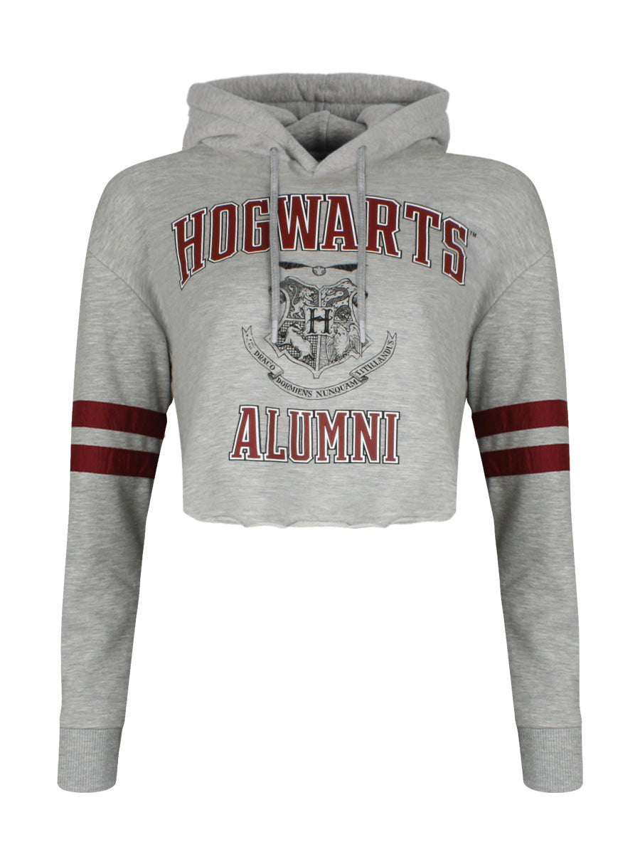 Harry Potter Hogwarts Alumni Ladies Heather Grey Cropped Hoodie
