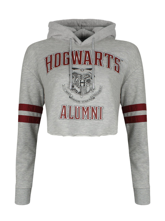 Harry Potter Hogwarts Alumni Ladies Heather Grey Cropped Hoodie