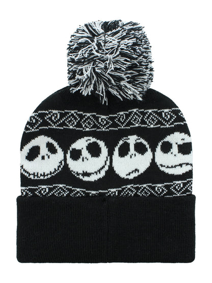 Nightmare Before Christmas Snow Black Pom Beanie
