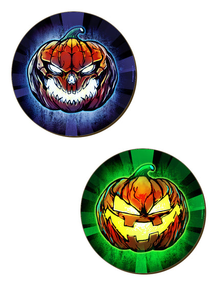 Evil Pumpkin Heads Halloween 4 Piece Coaster Set