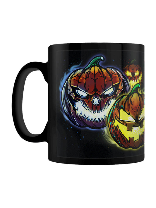 Evil Pumpkin Heads Halloween Black Mug