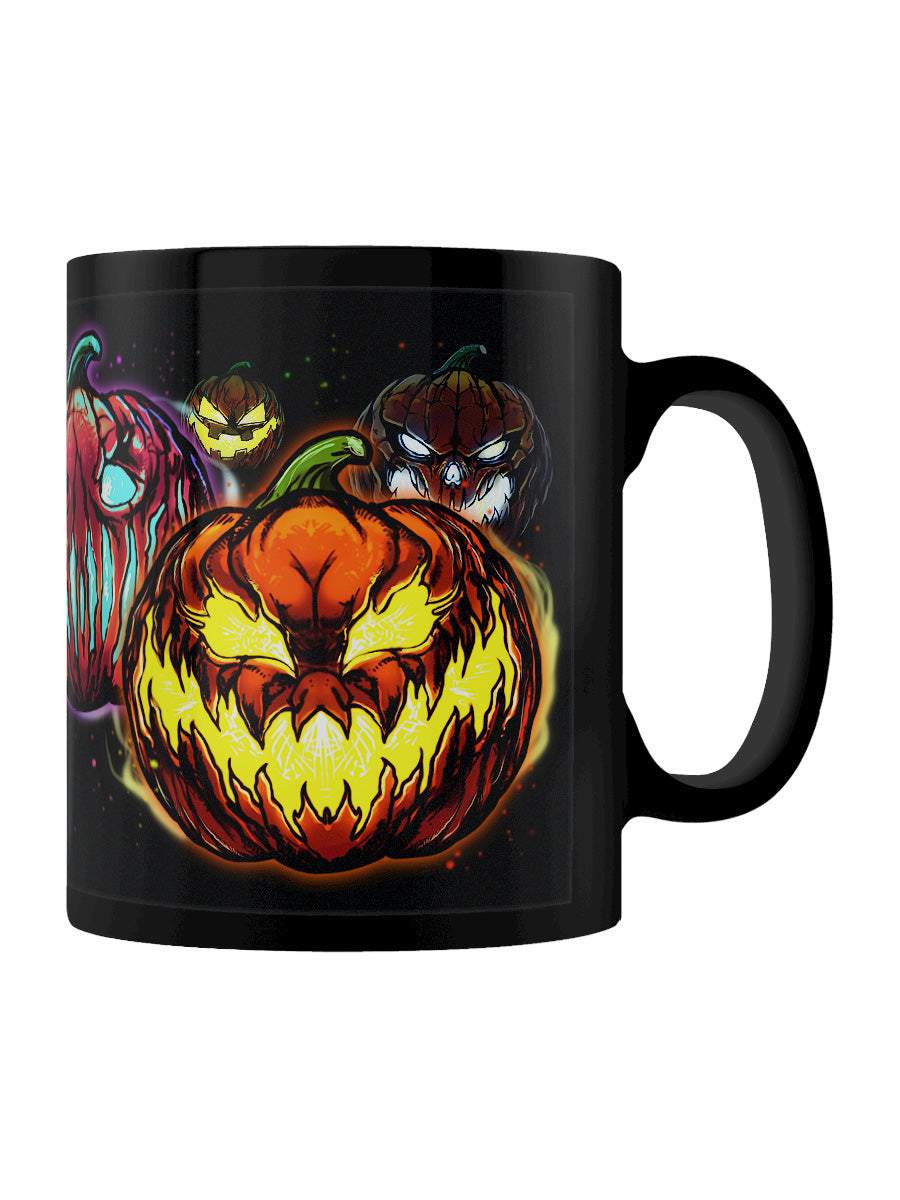 Evil Pumpkin Heads Halloween Black Mug
