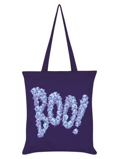 Ghostly Boo! Halloween Purple Tote Bag