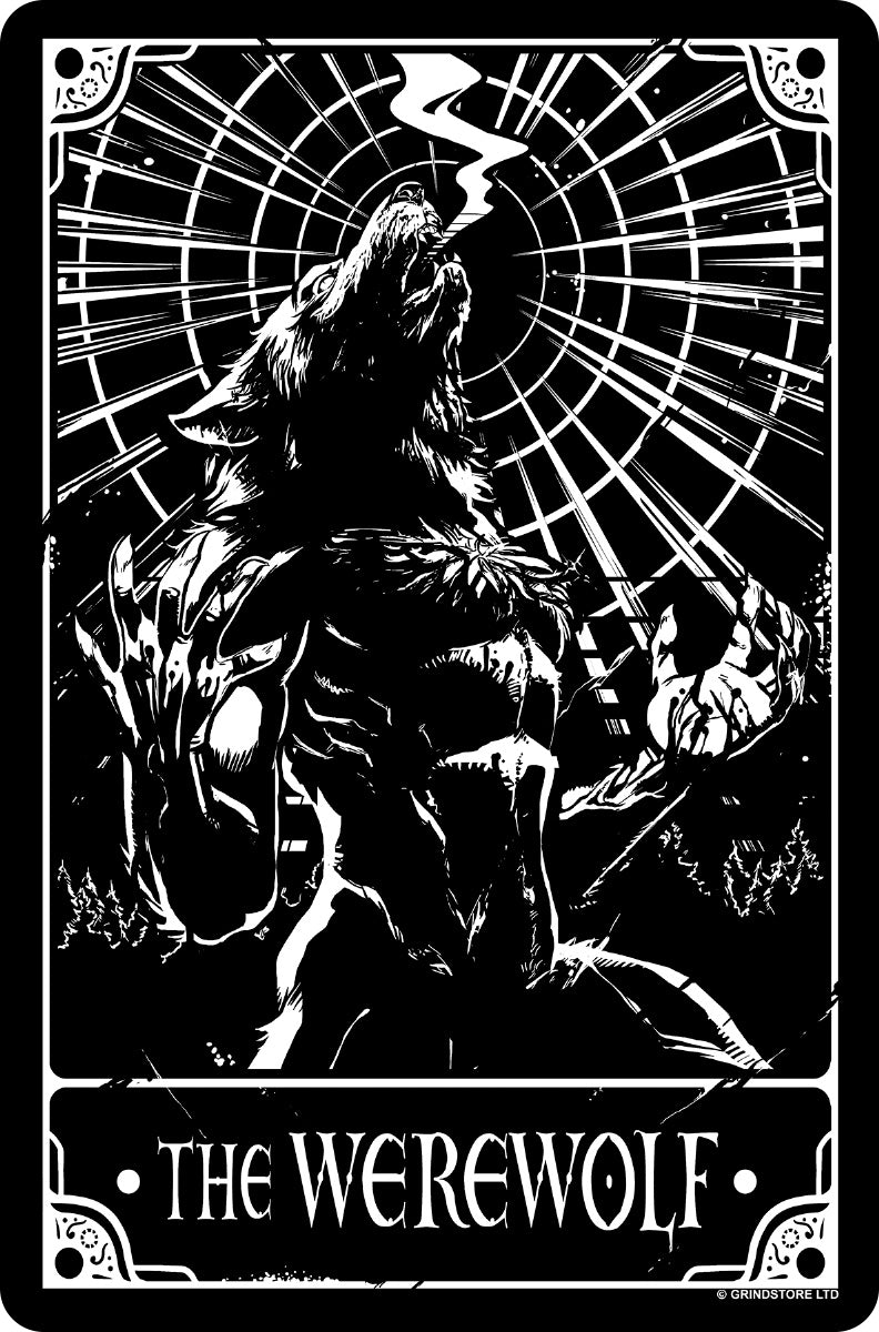 Deadly Tarot The Werewolf Small Tin Sign