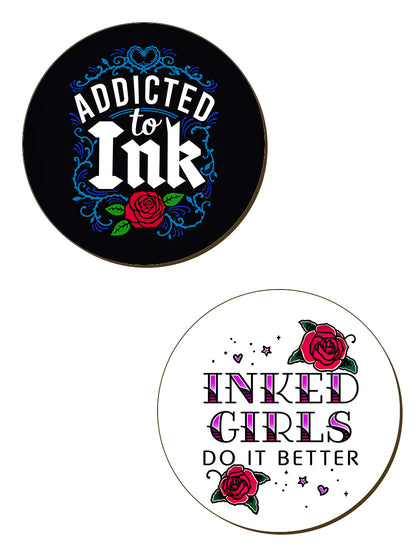 Addicted To Ink 4 Piece Coaster Set