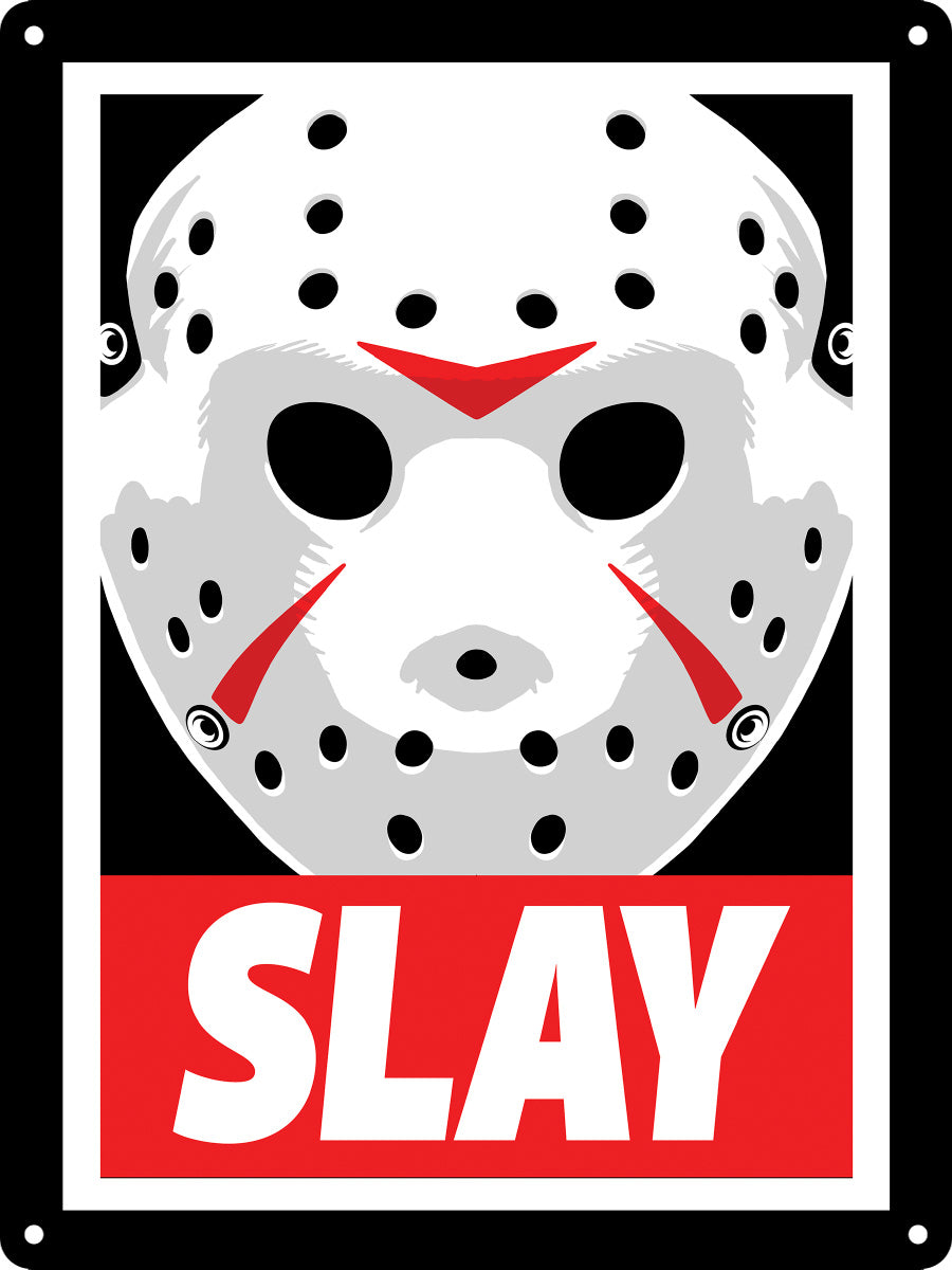 Slay Horror Mask Mini Tin Sign