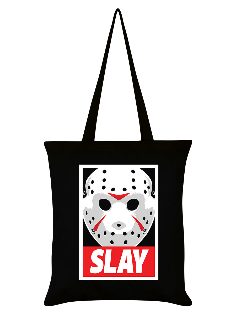 Slay Horror Mask Black Tote Bag