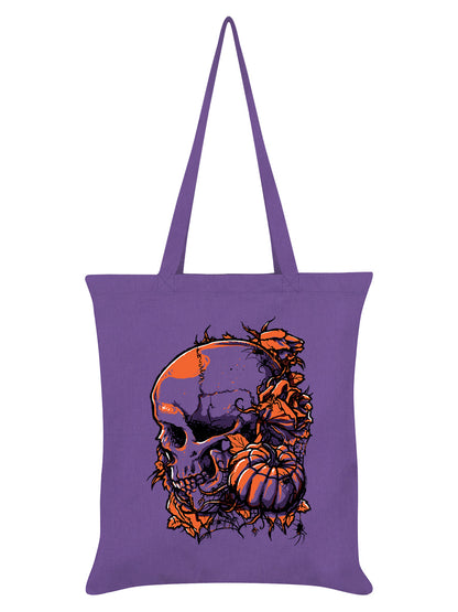 Pumpkin Skull Violet Tote Bag
