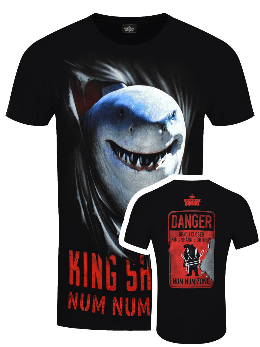 Spiral Suicide Squad King Shark Num Num Num Men's Black T-Shirt