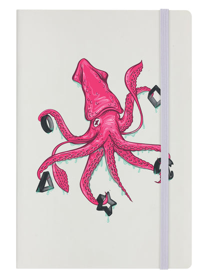Squid Challenge Cream A5 Hard Cover Notebook