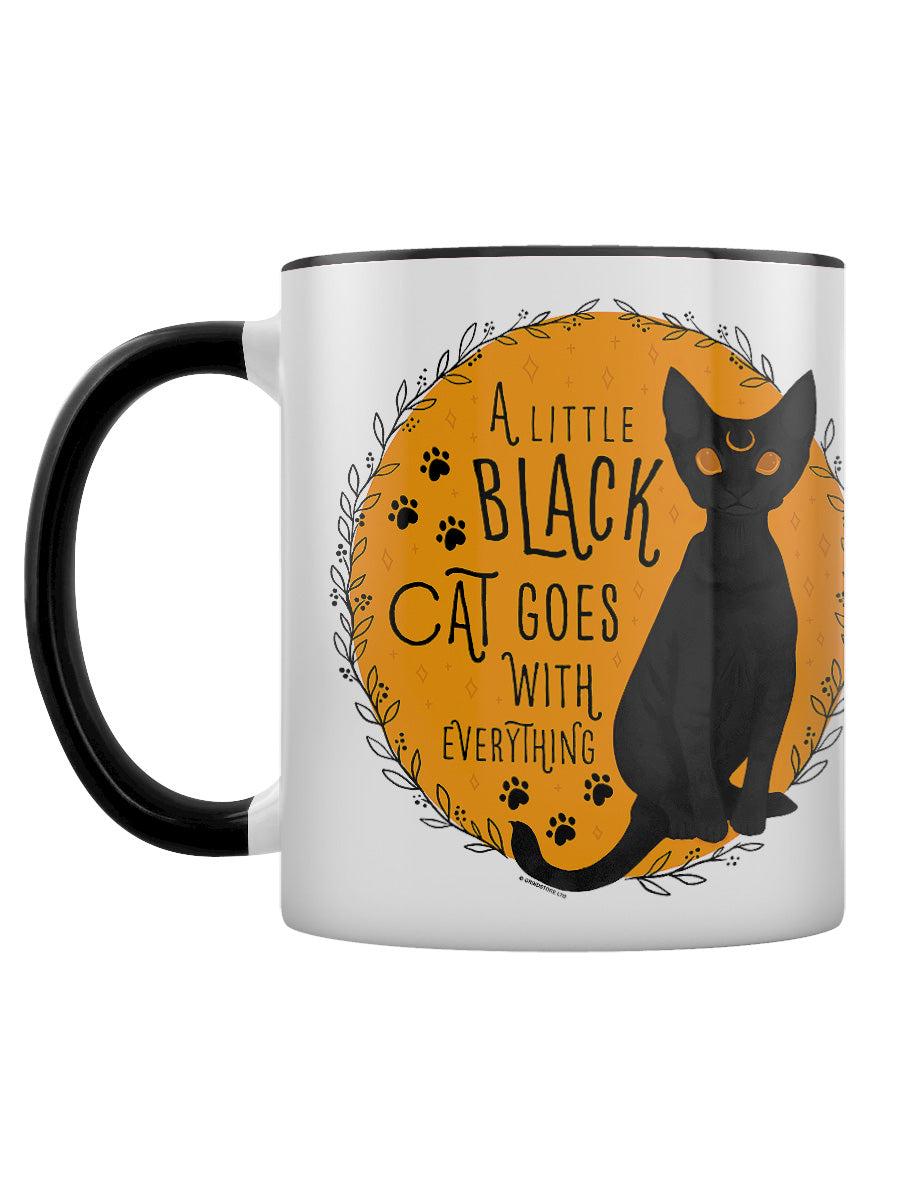 A Little Black Cat Goes With Everything Black Inner 2-Tone Mug