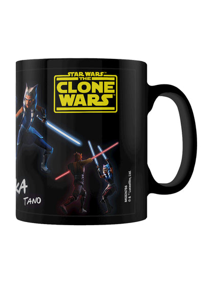 Star Wars The Clone Wars Epic Lightsaber Duel Black Coffee Mug