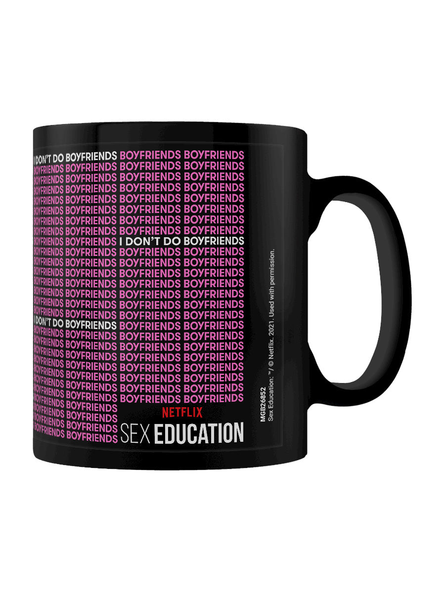 Sex Education I Don't Do Boyfriends Black Coffee Mug