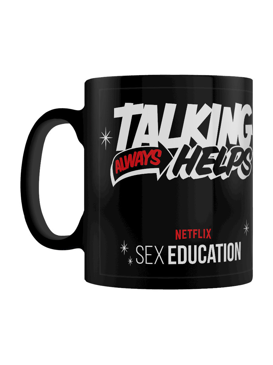 Sex Education Talking Always Helps Black Coffee Mug