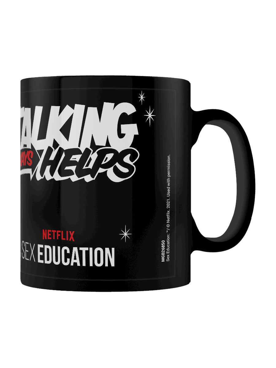 Sex Education Talking Always Helps Black Coffee Mug