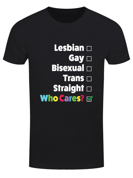 Lesbian, Gay... Who Cares Men’s Black T-Shirt