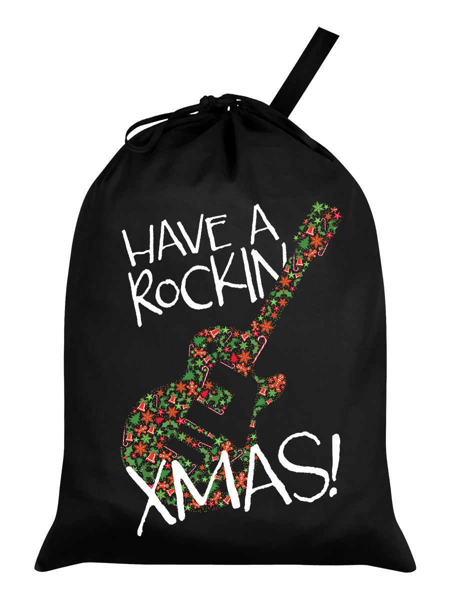 Have a Rockin Xmas! Black Santa Sack