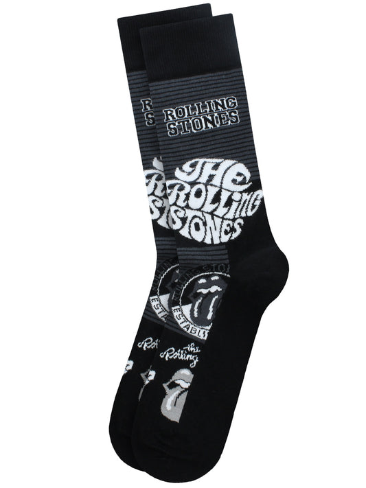 Rolling Stones Mono Logos Black Socks 7/11