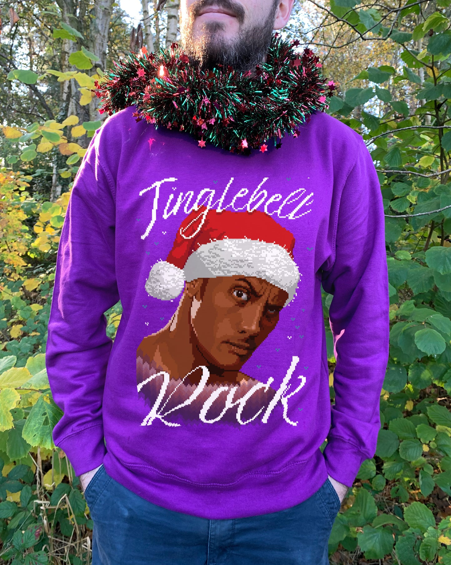 Jinglebell Rock Men's Purple Christmas Jumper